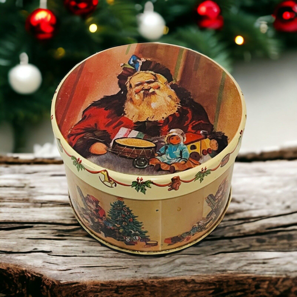 Santa Christmas Toys Nesting Candy Tin Box Storage Containers EUC - Picture 3 of 8